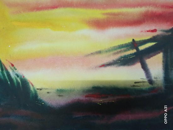 The  Sea, painting by Sudipto Chakraborty