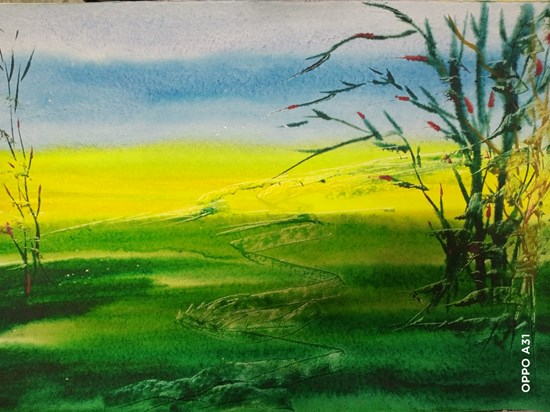 Landscape 4, painting by Sudipto Chakraborty