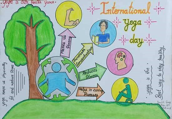 International Yoga Day, painting by Hardik Gargi