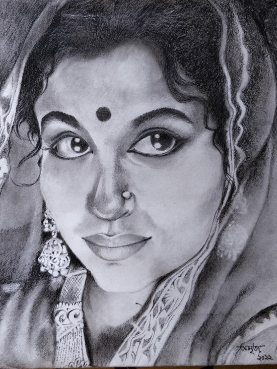 Naina, painting by Dr. Amrita Banerjee