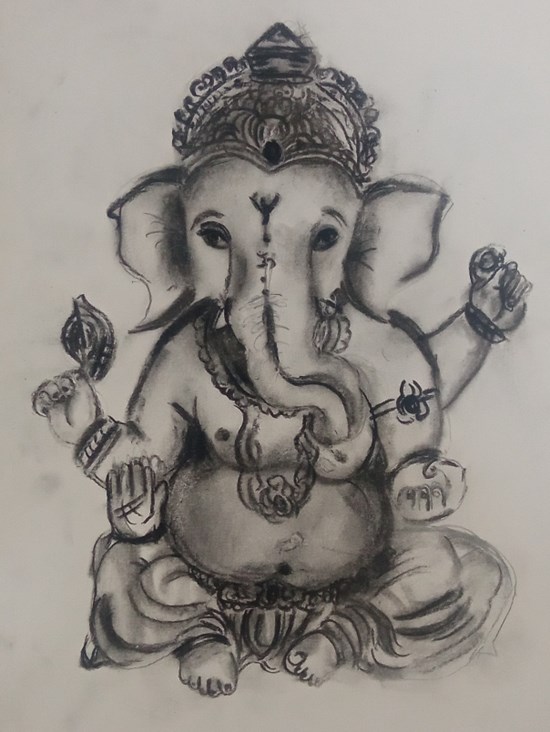 Ganesha, painting by Kriti Nayyar