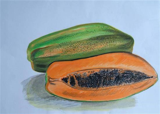 Papaya, painting by Mayank Rathi