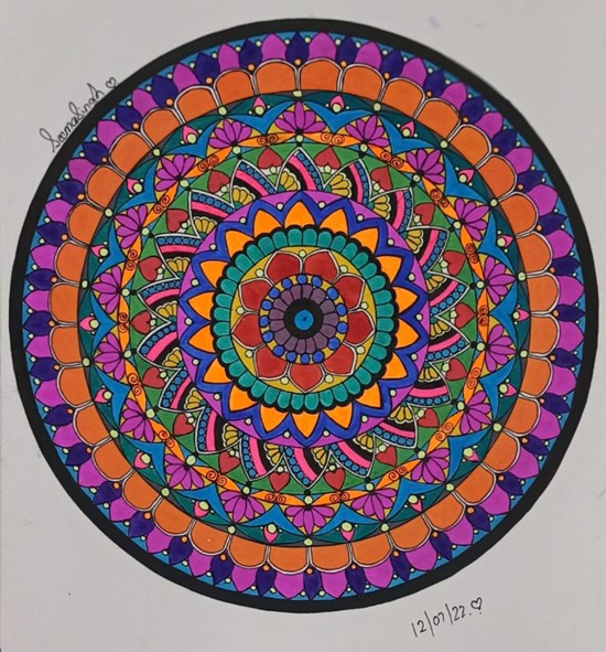 Mandala art - 6, painting by Seema Sengar