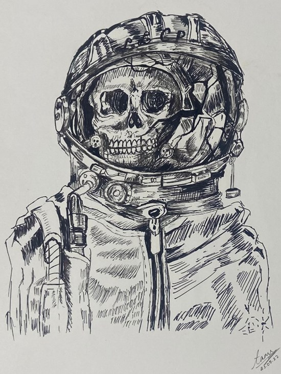 Dead in space, painting by SUREKHA P