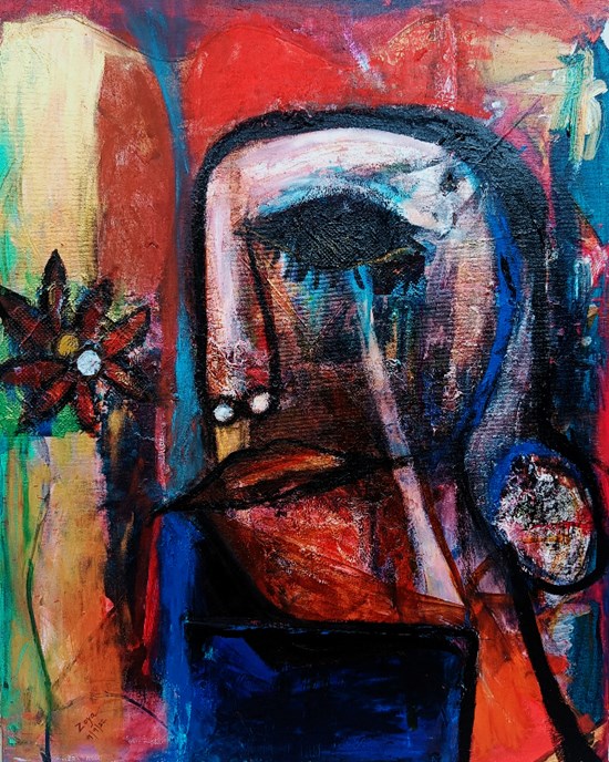 Sad Lady, painting by Zoya Deb