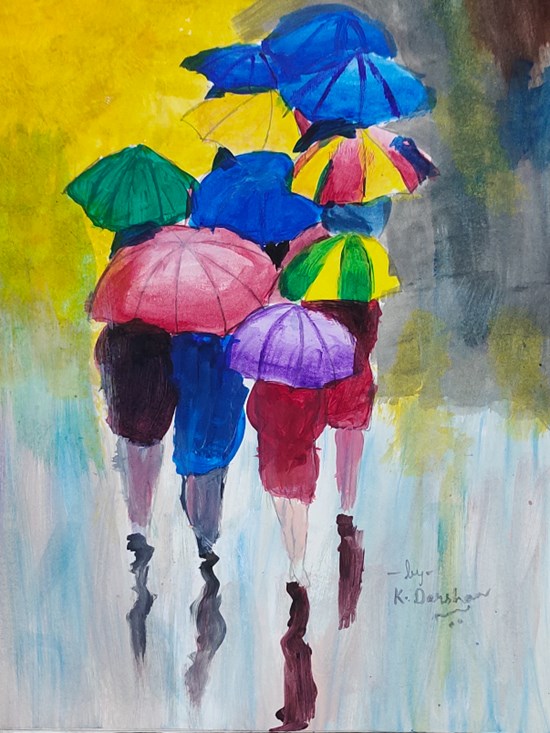 Rainy Season, painting by Darshan K.