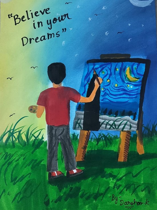 MY DREAM: TO BE AN ARTIST, painting by Darshan K.
