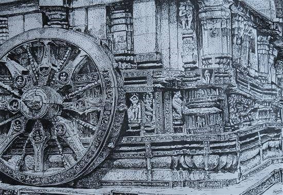 The Black Pagoda, painting by Simirani Rath