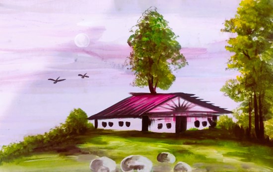 Tranquility, painting by Krishya Thakur