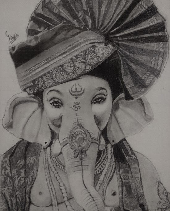 Ganpati, painting by Gayatri Kannan