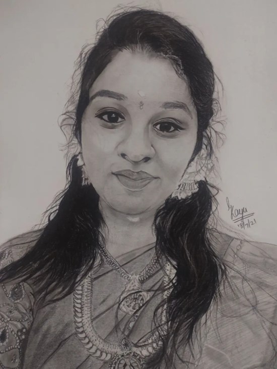 Portrait, painting by Gayatri Kannan