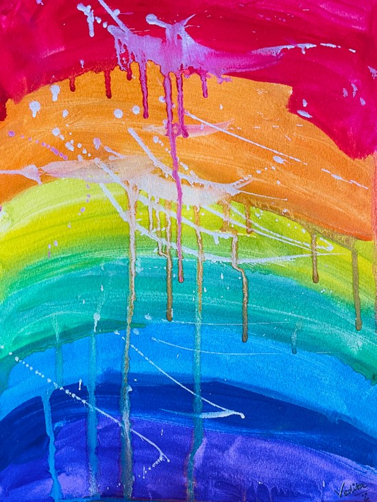 Life is as colourful as a rainbow!!, painting by Vedita Srikanth