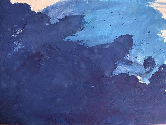 Deep blue ocean, painting by Vedita Srikanth