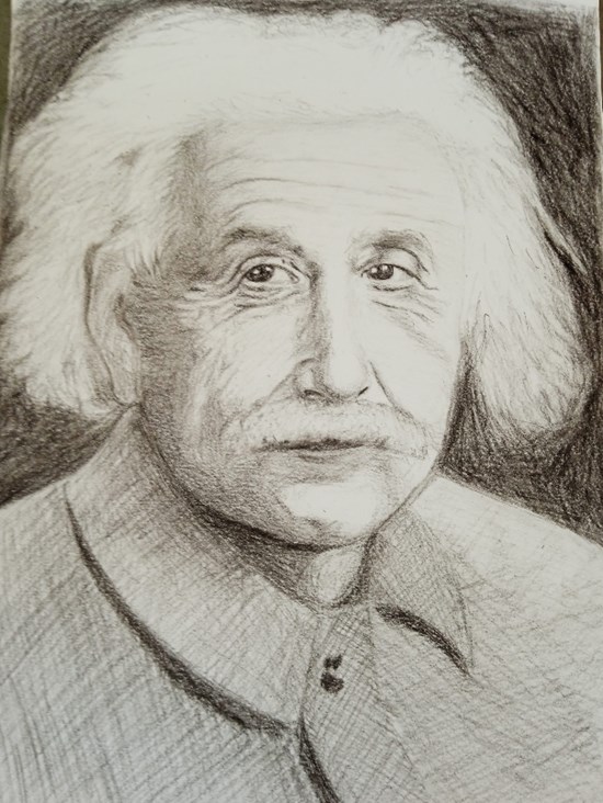 Einstein - The Great Scientists, painting by Nency Bhingradiya