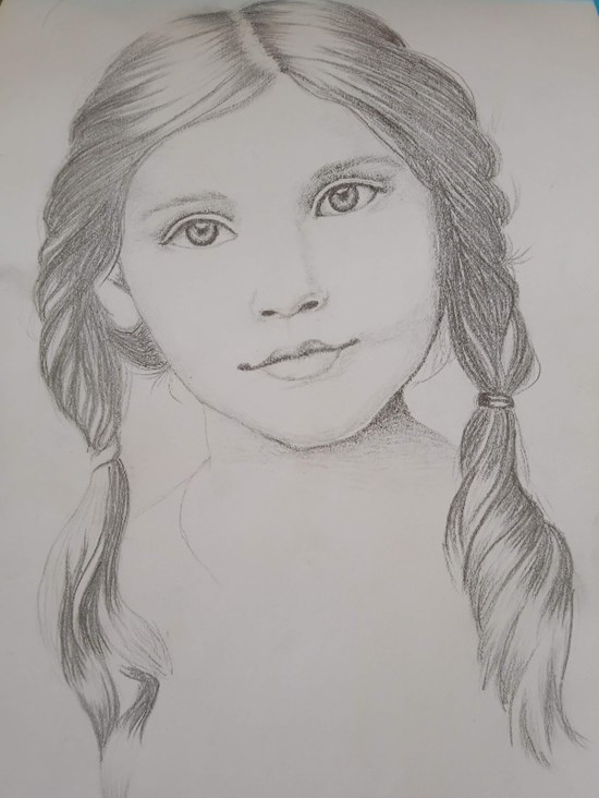 Beautiful girl, painting by Nency Bhingradiya