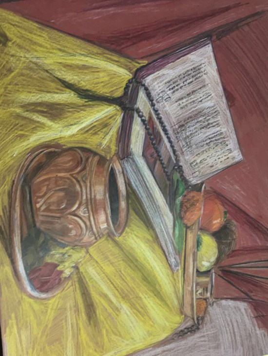 Objects still life, painting by Mahima Saha