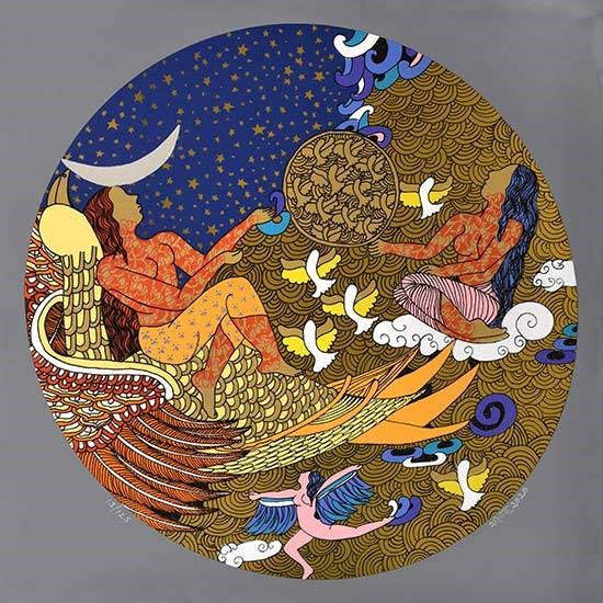 The Golden Womb - 3, painting by Seema Kohli