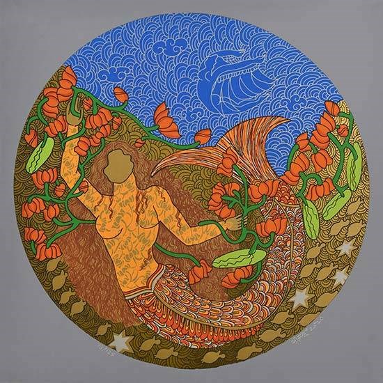 The Golden Womb - 4, painting by Seema Kohli