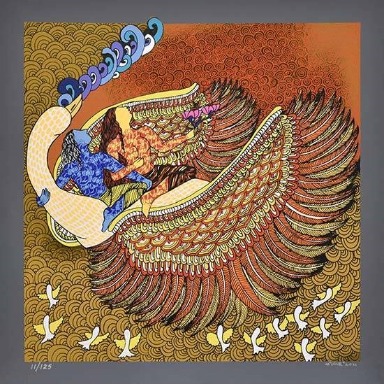 The Golden Womb - 5, painting by Seema Kohli