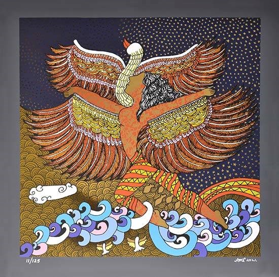 The Golden Womb - 8, painting by Seema Kohli