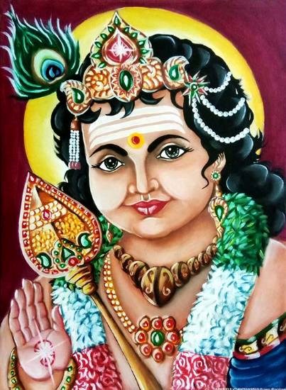 Murugan, painting by Venkatramanan R