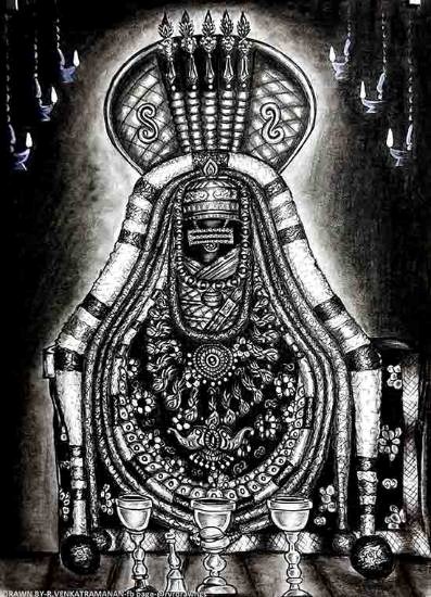 Arunachaleswarar, painting by Venkatramanan R