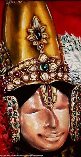 Kallalagar, painting by Venkatramanan R