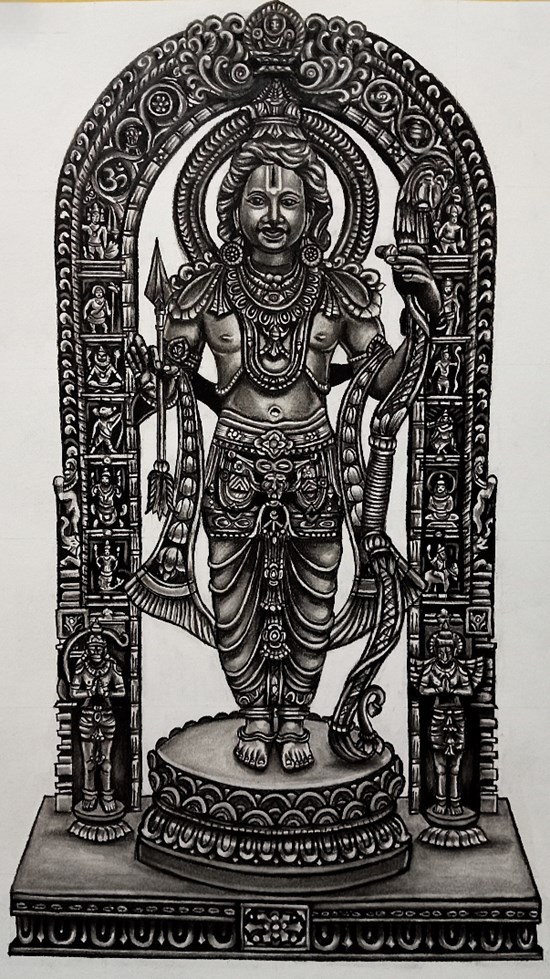 Ram lalla, painting by Venkatramanan R