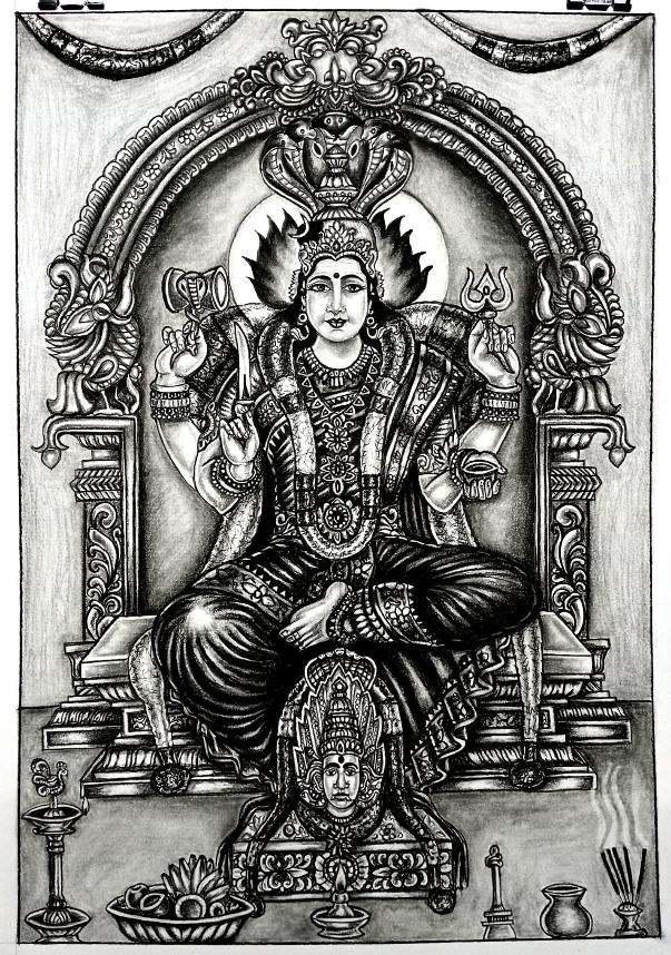 Painting  by Venkatramanan R - Devi Karumariamman