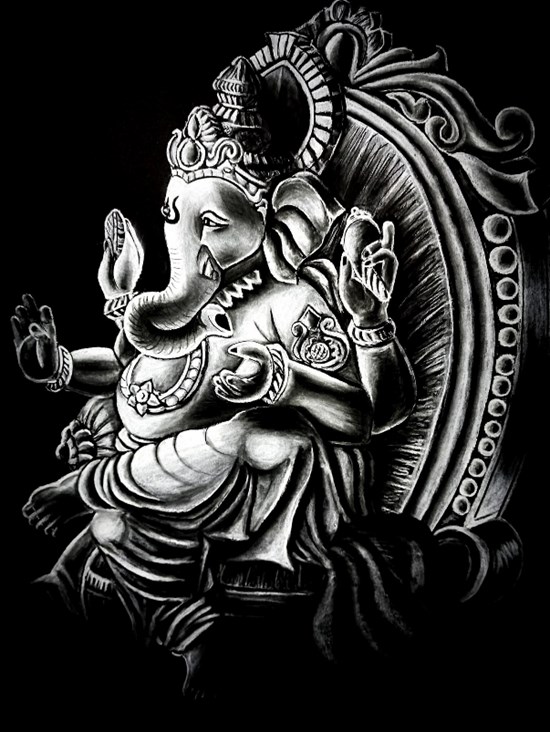 Lord Ganapathy, painting by Venkatramanan R