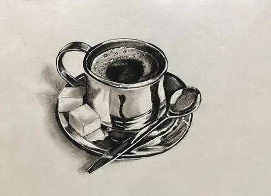 Have a cup of coffee, painting by Venkatramanan R