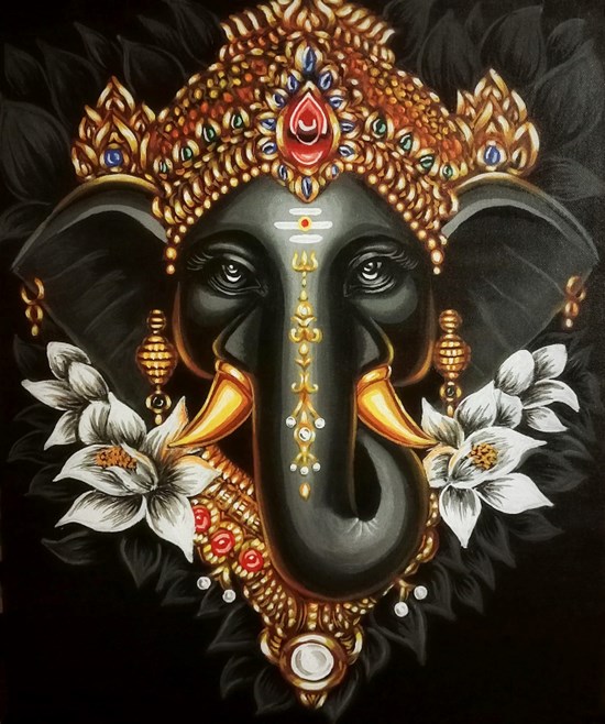 Ganesh, painting by Venkatramanan R
