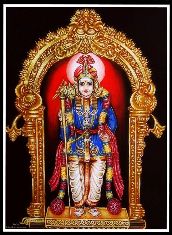 Lord Dhandayuthapani, painting by Venkatramanan R