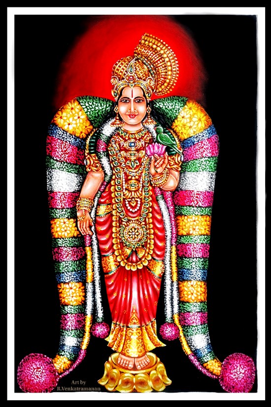 Aandal Nachiyar, painting by Venkatramanan R