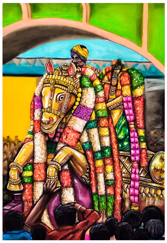 Madhurai Kallalagar, painting by Venkatramanan R