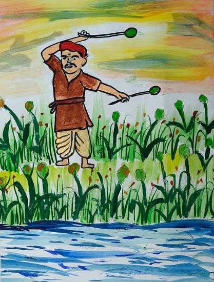 Farmer, painting by Vidya Toppa