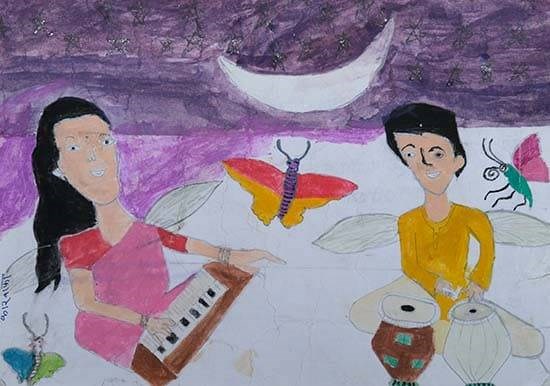 Dream to be a Musician, painting by Akshay Usendi