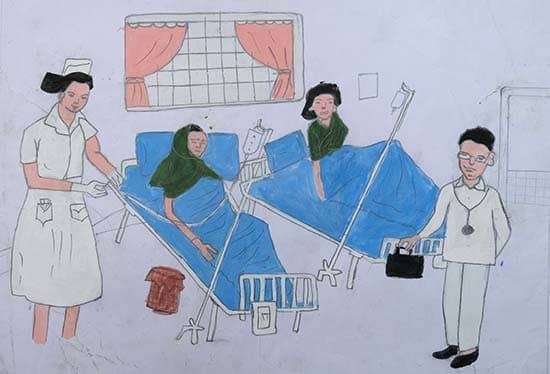 Hospital, painting by Kirti Nagpure