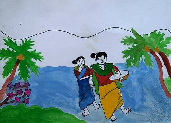Painting  by Khushi Velada - Fisherwomen
