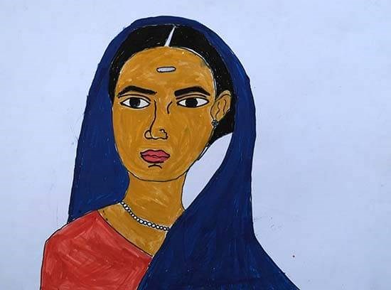 Savitribai Phule, painting by Pratiksha Belsare