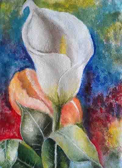 Painting  by Kratika Chauhan - Calla lily flower