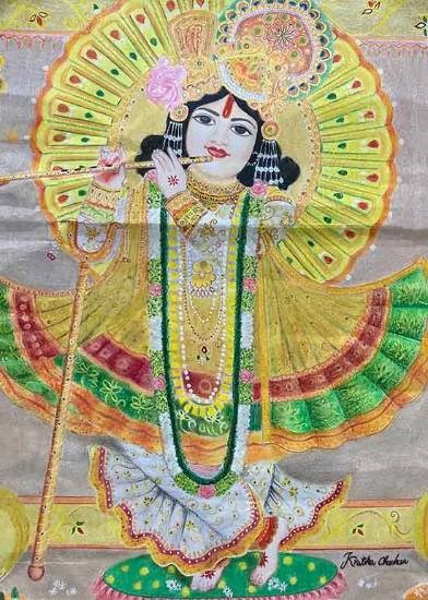 Lord Krishna, painting by Kratika Chauhan