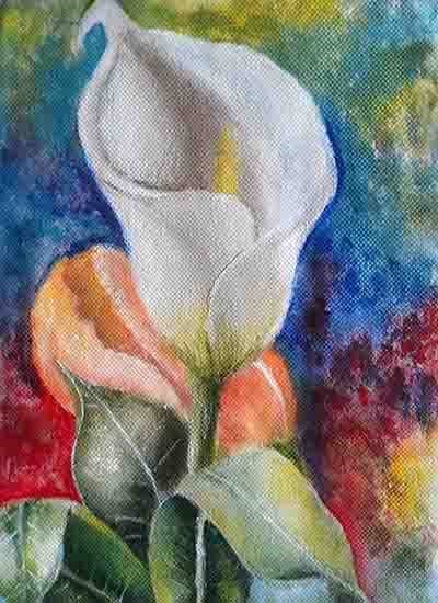 Calla lily flower, painting by Kratika Chauhan