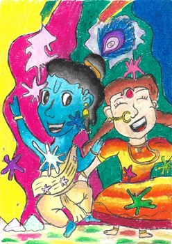 Holi Hai, painting by Nandana Murali