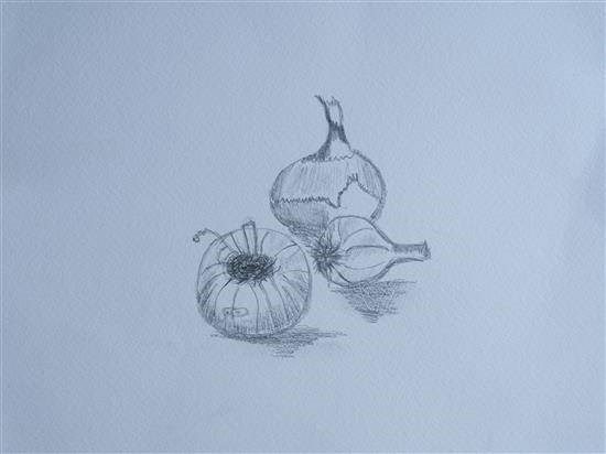 Onions, painting by Neelam Shah