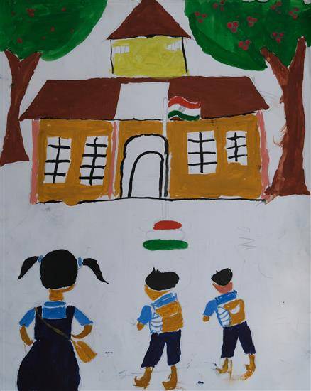 Painting  by Aachala Kumbhare - Way to school