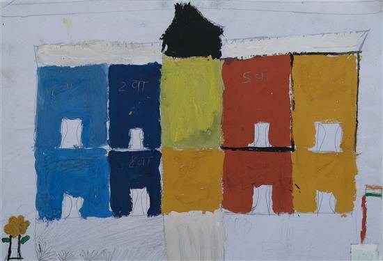 School, painting by Kanchan Pusnake