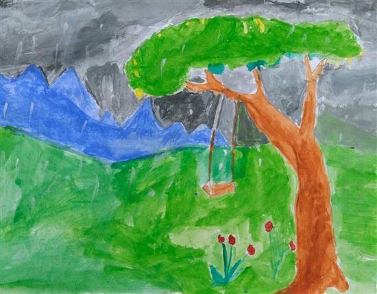 Swing, painting by Dheeraj Madavi