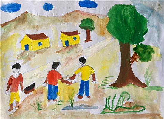 Painting  by Vijeshwar Kale - Village Life - 5