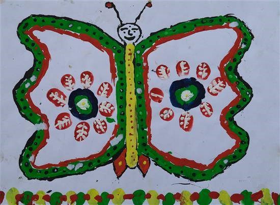 Colorful Butterfly, painting by Sarojana Aatram